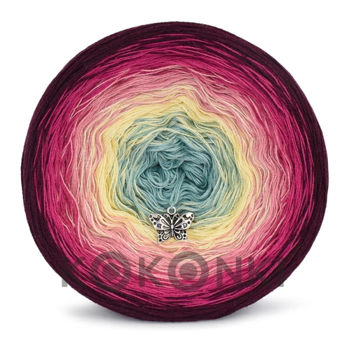 Klubíčko KOKONKI Classic B111 Bloom - víno / pivoňka / malinová růžová / vanilka / patina 3 nitky 1600m