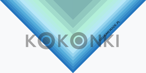 Klubíčko KOKONKI Classic B119 Motýlí efekt - patina / máta / světle modrá / azurová / azurová 3 nitky 1600m