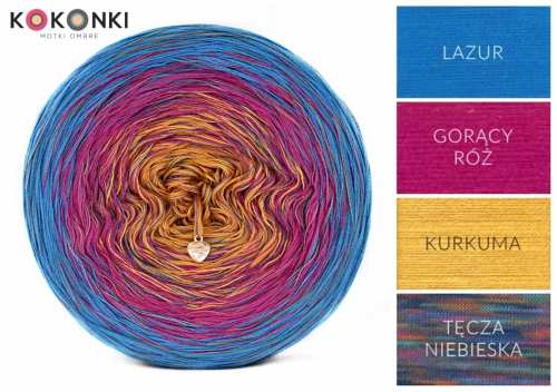 KOKONEK Rare R17 Azure / hot pink / turmeric + blue rainbow