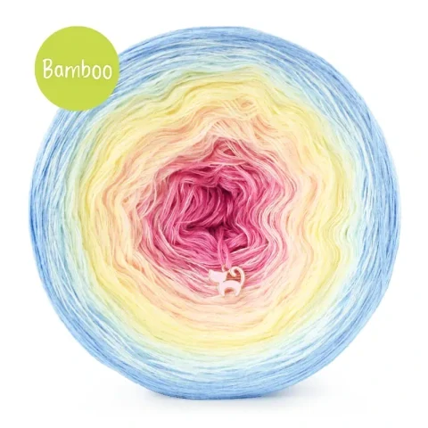 Klubíčko KOKONKI Bamboo BB107 - Modrá/mátová/máslová/lososová/studená růžová / 4 nitky / 1200 m / 240 g