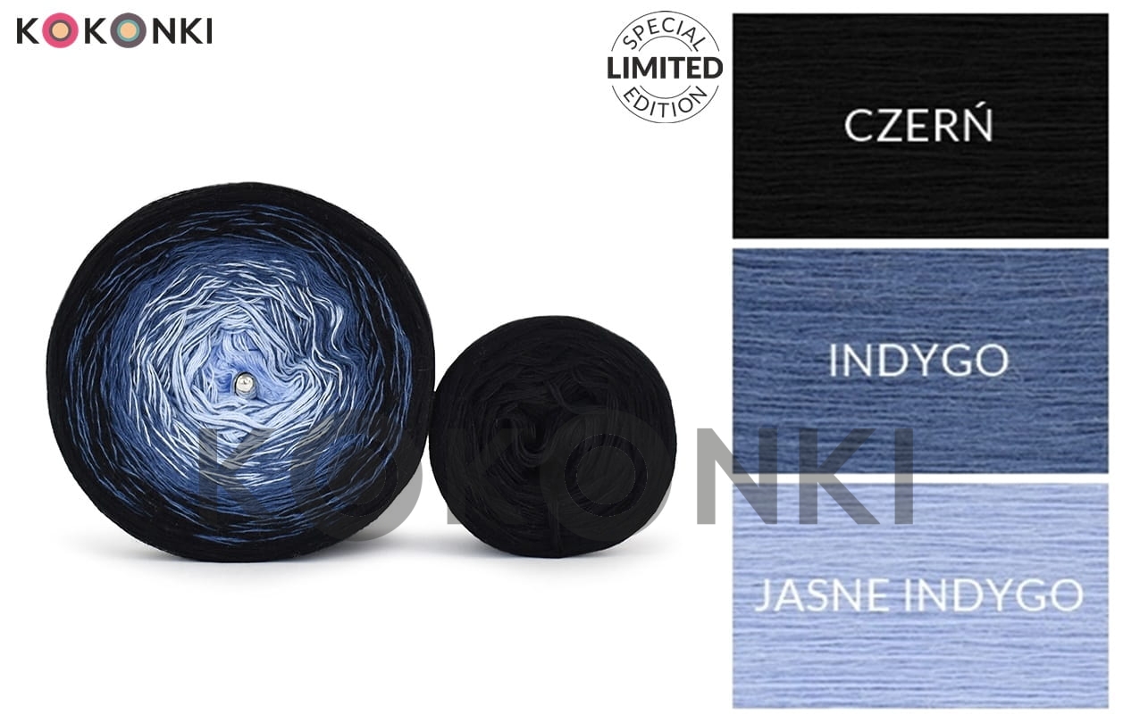 KOKONKI SET klubíček  Bamboo BC24 černá/modrá/světle modrá + černá (250m)