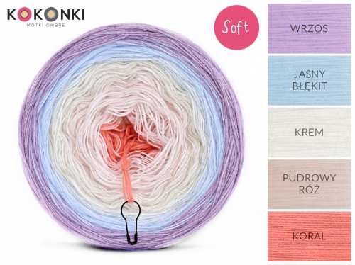 KOKONKI Soft 238 - Heather / světle modrá / krémová / růžová / korál
