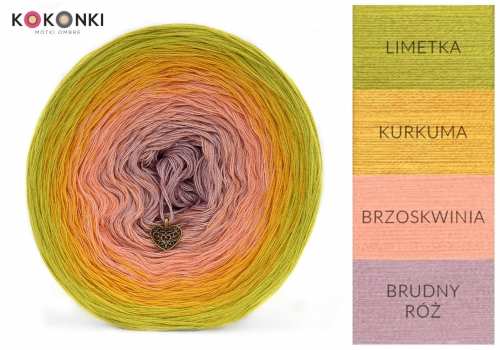 KOKONKI A605 Limetka / kurkuma / broskev / špinavě růžová