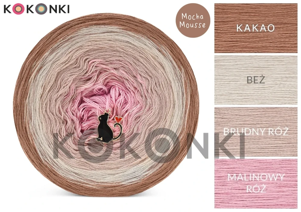 Klubíčko KOKONKI Nature NT031 Mocha Mousse 3 nitky 1500m