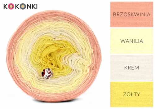 Klubíčko KOKONKI A191 Broskev / vanilka / krém / žlutá