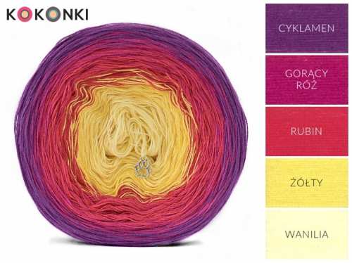 KOKONKI B040 Síla růže - Cyclamen / hot pink / ruby ​​/ yellow / vanilla