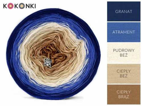 KOKONKI B046 Bezpečné útočiště - námořnictvo / inkoust / prášek béžový / teplý béžový / teplý hnědý / 3 nitka 1200m