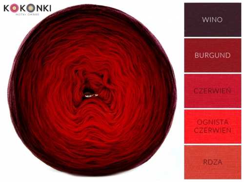 KOKONKI A896 Víno / vínová / červená / ohnivě červená / rez /3 nitky 1100m