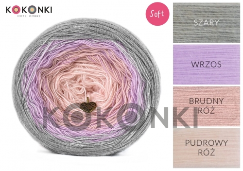KOKONKI Soft 212 - šedá / vřesová / špinavě růžová / práškově růžová 1500m