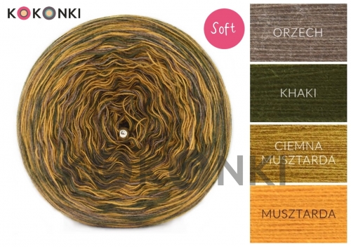 KOKONKI Soft Melanż R57 - ořech / khaki / tmavá hořčice / hořčice 1200m