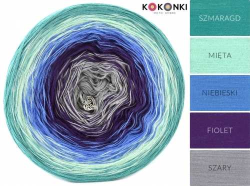Emerald KOKONKi A820 / mint / modrá / fialová / šedá