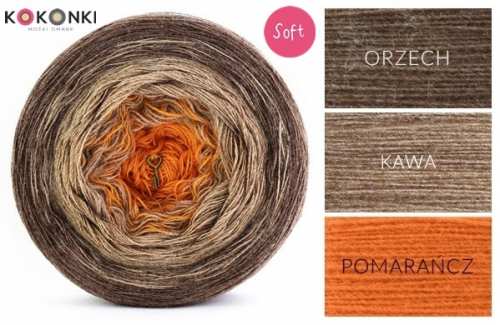 Soft KOKONKI 146 Káva s medem - Walnut / káva / oranžová
