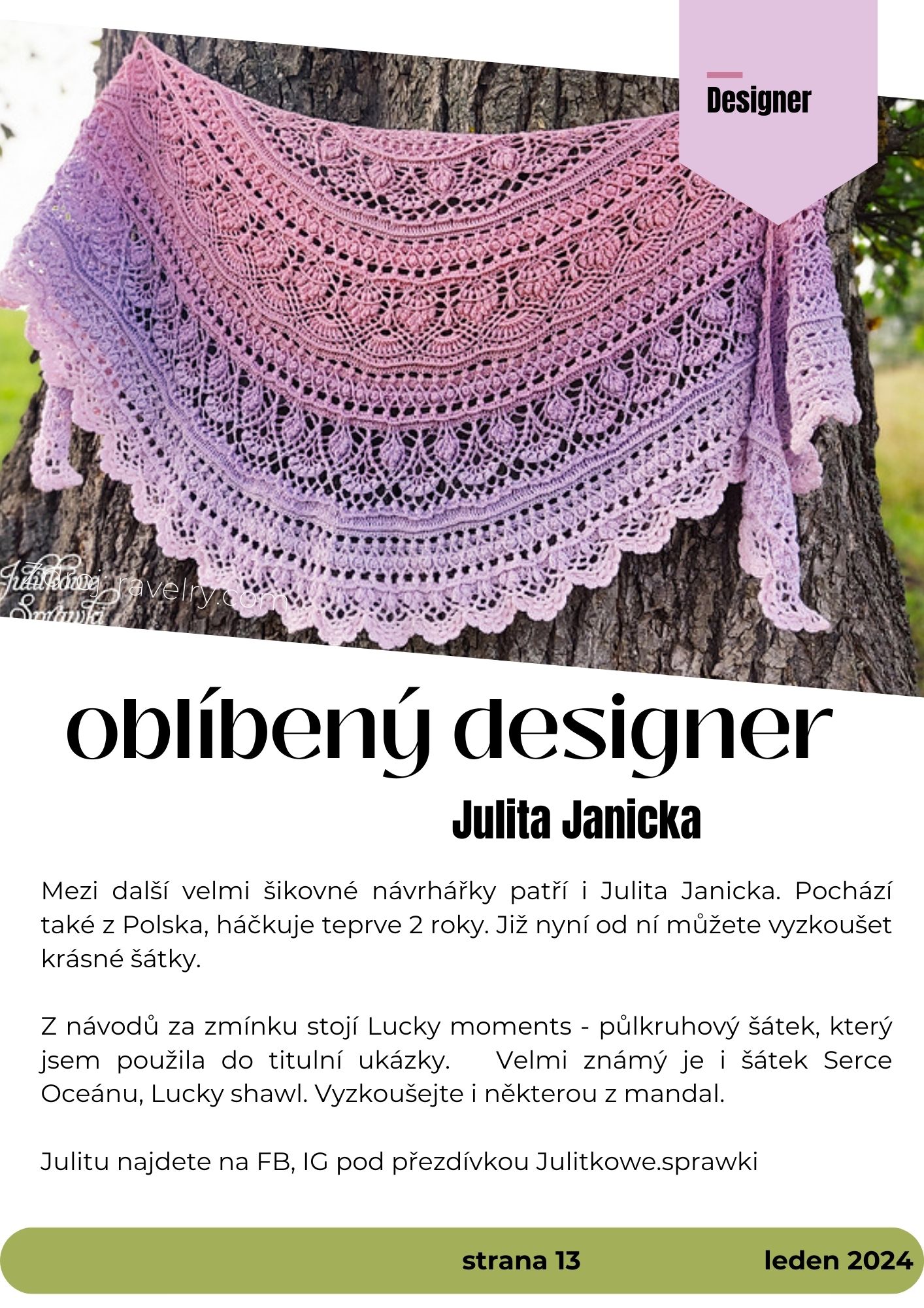 Časopis o háčkování z dílny MOTY-MOTY leden  v .pdf