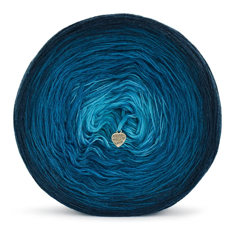 Klubíčko KOKONKI Merino 401 June Night - tmavě modrá/benzínová II/benzínová/tyrkysová 3 nitky 2000m