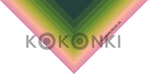 Klubíčko KOKONKI Classic B083 Crispy pink - Láhev zelená / kapradina / limetka / broskev / malinová růžová 3 nitka 1200m