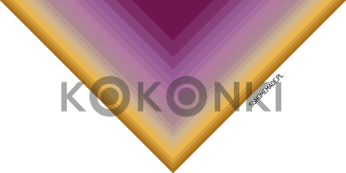 Klubíčko KOKONKI CLASSIC A550 Krokus - ostružina / světle fialová / vřesová / špinavě růžová / teplá béžová / kurkuma / hořčice 3 nitka 1500m