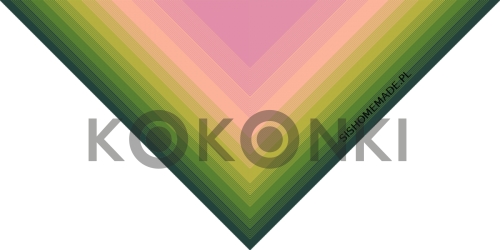 Klubíčko KOKONKI Classic B083 Crispy pink - Láhev zelená / kapradina / limetka / broskev / malinová růžová 3 nitka 1200m