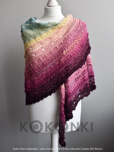 Klubíčko KOKONKI Classic B111 Bloom - víno / pivoňka / malinová růžová / vanilka / patina 3 nitky 1200m