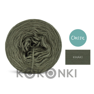 Klubíčko KOKONKI Classic Mono jednobarevný - khaki 4 nitky 250m