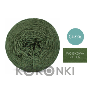 Klubíčko KOKONKI Classic Mono jednobarevný - vojenská zelená 3 nitky 250m