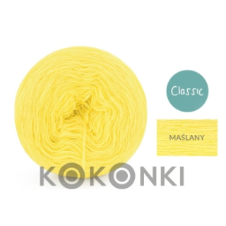 Klubíčko KOKONKI Classic Mono jednobarevný - máslový 3 nitky 250m