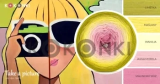 Klubíčko KOKONKI Classic B189 limeta/máslová/vanilka/ světlá meruňková/malinová růžová 3 nitky 1200m