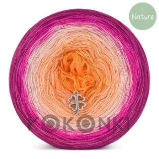 Klubíčko KOKONKI Nature NT04 - ostružina/fuchsie/lososová/melounová/ dýně 3 nitky 1500m