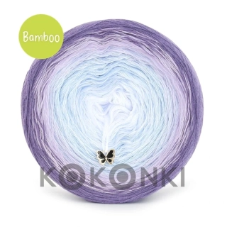 Klubíčko KOKONKI Bamboo BB67 - Světle fialová/levandulová/oblaka/bílá 4nitky 1200m