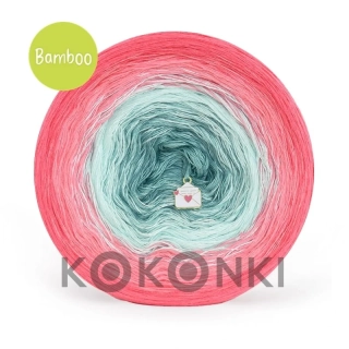 Klubíčko KOKONKI Bamboo BB75 Melounová/meruňková/mátová/tmavá máta 4nitky 1200m