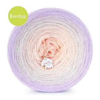 Klubíčko KOKONKI Bamboo BB100 - Levandulová/perlová/lososová / 4 nitky / 1200 m / 240 g