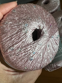 Příze Stenli Venera viskoza s flitry sv.růžová 50g