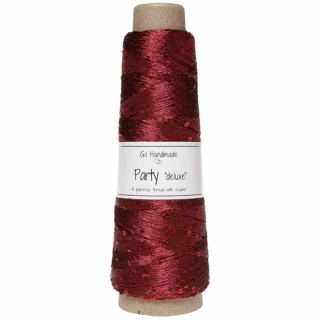 Příze / nit s flitry Go Handmade Party "deluxe" 18154 / vínová
