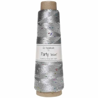 Příze / nit s flitry Go Handmade Party "deluxe" 18156 / šedá