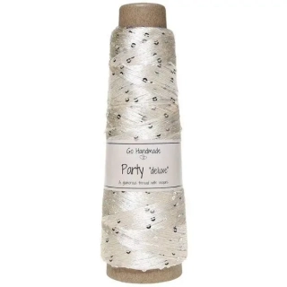 Příze / nit s flitry Go Handmade Party "deluxe" 18176 / krémová