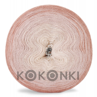 Klubíčko KOKONKI Merino 529 - meruňka / akt / světle béžová 3  nitka 1500m