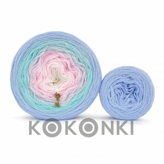 KOKONKI SET klubíček  Bamboo BC05 -  Light indigo / patina / pink / cream 1000m + light indigo 250 m